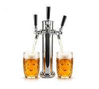 WRJAHCG Beer Tower Stainless Steel Tap Kegerator Tower Kit Beer Column | Draft Beer tap Tower Dispenser, Beer Dispenser kit with Self-Closing Beer Tap, for Bars and Restaurants,3 heads + beer head