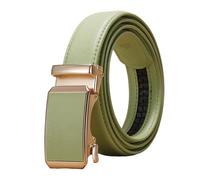 WRJAHCG Men's Belts Ratchet Fashion, Casual Adjustable Dress Belts for Men Cowhide Belt with Alloy Automatic Buckle,Green,110CM/43.3''