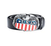 WRJAHCG Western Belt,American Flag Belt Bald Eagle Belt Buckle Novelty Belt Jeans Belt,Black,130CM/51.2''