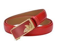 WRJAHCG Women's Belt Ratchet Fashion, Leather Adjustable Belts for Women with Leaf Pattern Alloy Automatic Buckle,A Red,105CM/41.3''