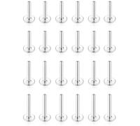 Wrlcorly 24Pcs Replacement Post Bar 20G/18G/16G Surgical Steel Threadless Push in Flat Back Post for Stud Earrings Nose Ring Helix Cartilage Tragus Conch Lip Labret Piercing for Women Men 6mm 8mm 10mm