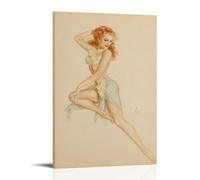 WRLIFWJXU Alberto VargasPoster Canvas Oil Painting Decorative Painting Art Poster Hanging Painting Home Living Room Bedroom Dining24x36inch(60x90cm) Frame-style