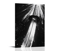 WRLIFWJXU Anime Sword Poster, Black And Other Combinations, The Soul of The SamuraiPoster Canvas Wall Art For Living Room Bedroom Gaming Room Office Posters 24x36inch(60x90cm) Frame-style