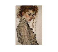 WRLIFWJXU Egon Schiele Poster Canvas Oil Painting Decorative Painting Art Poster Hanging Painting Home Living Room Bedroom Dining 16x24inch(40x60cm) Unframe-style