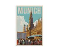 WRLIFWJXU Munich GermanPoster Canvas Oil Painting Decorative Painting Art Poster Hanging Painting Home Living Room Bedroom Dining16x24inch(40x60cm) Unframe-style