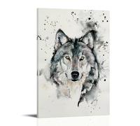 WRLIFWJXU Wolf Watercolor Poster Canvas Oil Painting Decorative Painting Art Poster Hanging Painting Home Living Room Bedroom Dining 12x18inch(30x45cm) Frame-style
