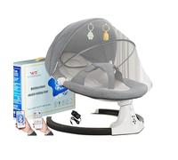Wrneaoch Baby Swing Chair from Birth 2-in-1 Baby Swing Chair Baby Bouncer Chair with Bluetooth and Remote Control, and has 5 Swing Amplitudes and a 3-Stage Timer Suitable for Babies Aged 0-3 Years Old