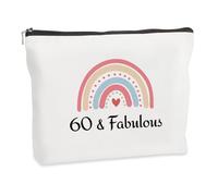 WRNZL 60th Birthday Gifts for Women Fabulous 60 Year Old Birthday Accessories Party Decorations Christmas Stocking Stuffers Gift Idea Makeup Bag for Mum Grandma Best Friend Sister Wife Auntie Presents