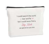 WRNZL Step Mum Mothers Day Gifts Step Mum Christmas Birthday Stocking Fillers Thank You Valentines Day New Year Halloween Thanksgiving Retirement Gifts for Stepmum Best Special Presents Makeup Bag