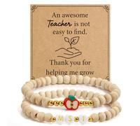 WRNZL Teacher Appreciation Gifts for Women Christmas End of Year Retirement Thank You Gifts for Teacher Bracelet, One Size, Mixed Materials, no gemstone