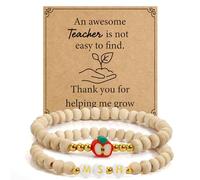 WRNZL Teacher Appreciation Gifts for Women Christmas End of Year Retirement Thank You Gifts for Teacher Bracelet, One Size, Mixed Materials, no gemstone