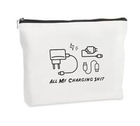 WRNZL Travel Holiday Essentials Makeup Bag Charger Cable Bag Practical Cable Organiser Travel Accessories for Women Men Christmas Birthday Stocking Fillers Emotional Support Inspirational Gifts