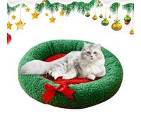 Wrohto Dog Bed, Christmas Pet Bed, Plush Dog Cushion, Soft Round Cat Bed, Comfortable Pet Bed, Holiday Puppy Bed, Festive Pet Cushion, Small Dog Bed, Kitten Sleep Cushion, Cozy Pet Bed