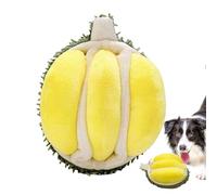 Wrohto Dog Toys With Squeaker, Durian Sounding Toy For Dogs, Squeaker Plush Toy For Aggressive Chewers, Interactive Stuffed Puppy Squeak, Durable & Safe, 6 X 4 Inches, Yellow, 1 Pack