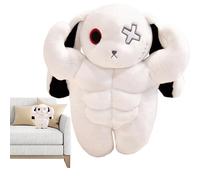 Wrohto Rabbit Plush, Scary Muscle Bunny Standing Plush Toys for Adults, Soft Huggable Doll Throw Pillow, Bedside Sofa Decoration, Car Travel Buddy, Desk Shelf Ornament