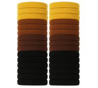 WROLY Elastic Hair Ties, Ponytail Holders No Damage Soft Hair Bobbles for Girls Women Thick Seamless Hair Bands (Neutral, 30 Pcs)