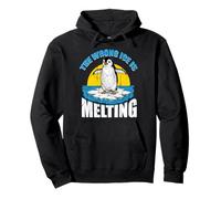 Wrong Ice is Melting Funny Penguin Political Protest Humor Pullover Hoodie