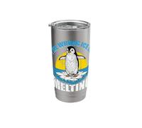 Wrong Ice is Melting Funny Penguin Political Protest Humor Stainless Steel Insulated Tumbler