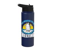 Wrong Ice is Melting Funny Penguin Political Protest Humor Stainless Steel Insulated Water Bottle