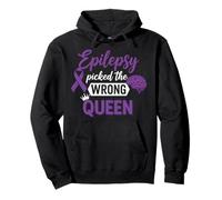 Wrong Queen Purple Ribbon Epileptic Fighter Support Epilepsy Pullover Hoodie