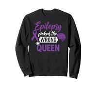 Wrong Queen Purple Ribbon Epileptic Fighter Support Epilepsy Sweatshirt