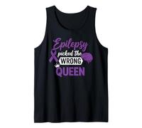 Wrong Queen Purple Ribbon Epileptic Fighter Support Epilepsy Tank Top