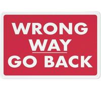 Wrong Way Go Back Warning Metal Sign Tin Signs Aluminum Plaque for Outdoors Use Yard Farm Fence Home Wall Decor 8x12 inch
