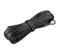 WROUGH 1/4 in x 50 ft Synthetic Winch Rope with Protecting Sleeve and Thimble, 10,000 lb Break Strength - Heavy Duty Winch Rope for ATV, UTV, Boat Trailer, Jeep, Quad, Polaris, Winch Cable (Black)