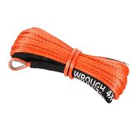 WROUGH 1/4 in x 50 ft Synthetic Winch Rope with Protecting Sleeve and Thimble, 10,000 lb Break Strength - Heavy Duty Winch Rope for ATV, UTV, Boat Trailer, Jeep, Quad, Polaris, Winch Cable (Orange)