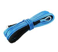 WROUGH 1/4" x 50 ft Synthetic Winch Rope Cable, 10,000Lbs Dyneema Kinetic Tow Rope with Black Protecting Sleeve and Stainless Steel Thimble for ATV, UTV, SUV, Off Road Vehicles