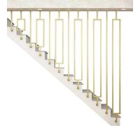 Wrought Iron Balusters for Stair Raings 3.8ft Rectangular Metal Posts Transitional Parapet Ras for Home Vlas Hotels & Gars Durable Square Tube Design