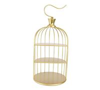 Wrought Iron Bird Cage Cake Stand, Golden 3-Tier Dessert Display Rack | Elegant Metal Tiered Holder for Parties and Afternoon Tea, Sturdy Multi-Layer Snack Serving Tray