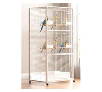 Wrought Iron Bird Cage with Open Roof Flight Cage Indoor Large Bird Aviary for Parrots Cockatiels Budgie Conures Parrot Cage(Wei)