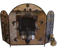 Wrought Iron Black Indoor Freestanding Folding Fire Screen Guard