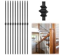 Wrought Iron Deck Balusters - Hollow Rectangle Stair Spindles for Porch & Staircase Safety, Stylish Railing Upgrade, Durable Outdoor Metal Fencing