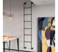 Wrought Iron Egress Ladder for Basement Wall Mounted Black Metal Step Ladder for Attics Bunk Beds Lofts Camping RVs and Decks High Bed Access Solution