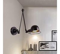 Wrought Iron Fashioned Retractable Wall Light Vintage Wall Lamp Sconce Retro Extendable Wall Lighting Black Adjustable Wall Lamp Rotated Lamp Arm Reading Light Bar Restaurant Bedside Lamp Interesting