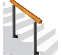 Wrought Iron Handrail 90/120 cm - Outdoor Stair Railing for Concrete/Wood Steps Transition Handrail with 2 Adjustable Brackets 270° Angle Durable and Stylish Color: [Specify Color]