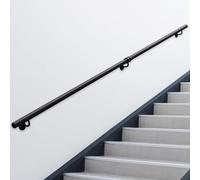 Wrought Iron Handrail for Indoor/Outdoor - Industrial Wall-Mount Railing 9ft (270cm) Includes Brackets & Screws Durable Banister for Stairs & Decks