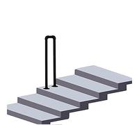 Wrought Iron Handrail for Outdoor Indoor Steps U-Shaped Stair Transitional Handrails Anti-Slip Grab Rails Black Stair Rail Hand Rails Railing for Garden Corridor Support Bar (35CM)