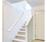 Wrought Iron Handrails for Stairs Non-Slip Stair Railings with Fittings, 6ft 9ft 13ft 15ft 18ft Stairs Banister Railing, for Interior Corridor Villa Building Loft (White)(17ft/510cm)
