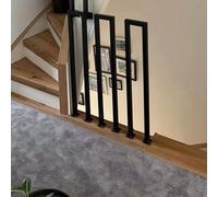 Wrought Iron Handrails｜U-Shaped Stair Handrail for Indoor Outdoor Steps Floor Mount Stair Railing｜Modern Hand Rail Guardrail Decking Rails for Loft Corridor Front Porch(95cm/37in)