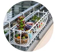 Wrought Iron Hanging Planter for Fence & Window Sill - Stylish Plant Containers for Home, Garden, Café & Office Decor, Perfect Balcony Railing Flower Stand