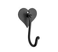 Wrought Iron Heart Shape Coat Hooks Handcrafted Wall Mounted Hooks Decorative Vintage Metal Wall Hooks for Office and Home Matt Black Powder Coated Hooks by Living Ideas
