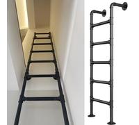 Wrought Iron Heavy Duty Egress Window Well Ladder for Basement Attic Loft Fire Escape Bunk Bed Dorm RV Library 65in