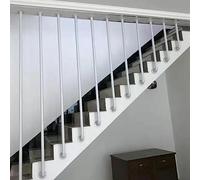 Wrought Iron il for Stairs - Indoor/Outdoor Railing with L-Shaped White Balustrade Wall-Mounted Accessories & Metal Anchors for Villa