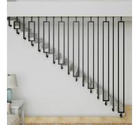 Wrought Iron il with Installat Kit L-Sd Support Post for Indoor/Outdoor Stairs Side-Mount Railing for Lofts and Villas - Metal Safe Solut