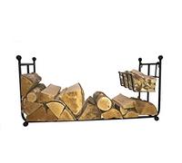 Wrought Iron Log Basket (Long) with Free Kindling Basket