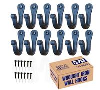 Wrought Iron Nail Hook Small "Set of 12" Black by The Metal Magician