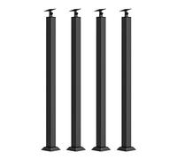 Wrought Iron Railing Post Balustrades BlackBracket for Outdoor Deck Adjuble Connector 4pcs 95cm/38in Square Post Perfect for Safe & SLE
